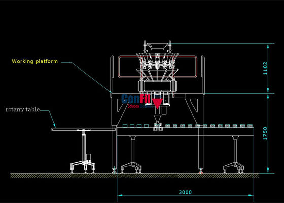 Машина упаковки Weigher Multihead 50 граммов для цветка конопли в контейнеры