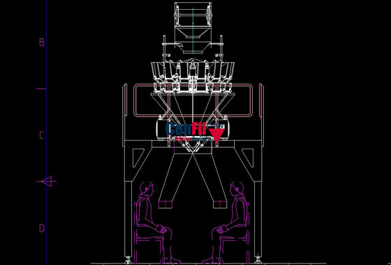 Weigher Multihead веся машины Multihead для замороженных продуктов 2.5Kg вручную собирает