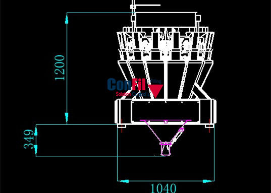 винт двойного слоя Weigher 200gram автоматический Multihead 1 литр