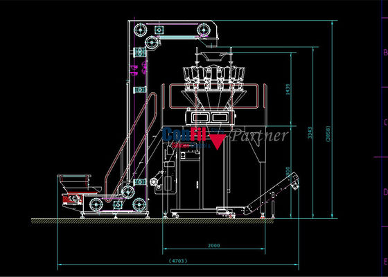 Машина упаковки Weigher Multihead для системы упаковки овоща ростка фасоли VFFS